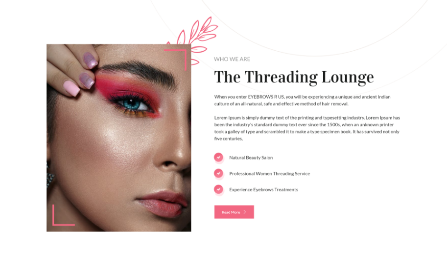 Eyebrows R Us website design